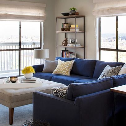 Modern navy blue sofa design ideas, pictures, remodeling and decor.