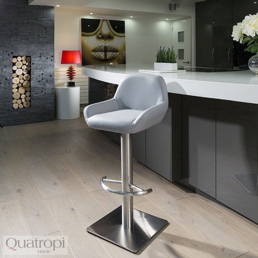 Breakfast bar stool luxury gray kitchen breakfast bar stool / seat brushed stainless steel ob218 ... IKQXQOP