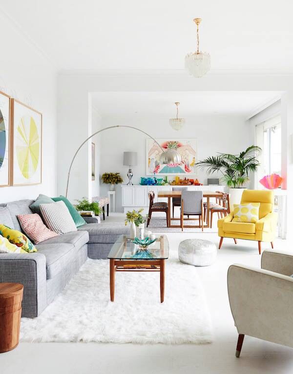 12 hacks to make your home look more luxurious  Bright living room.
