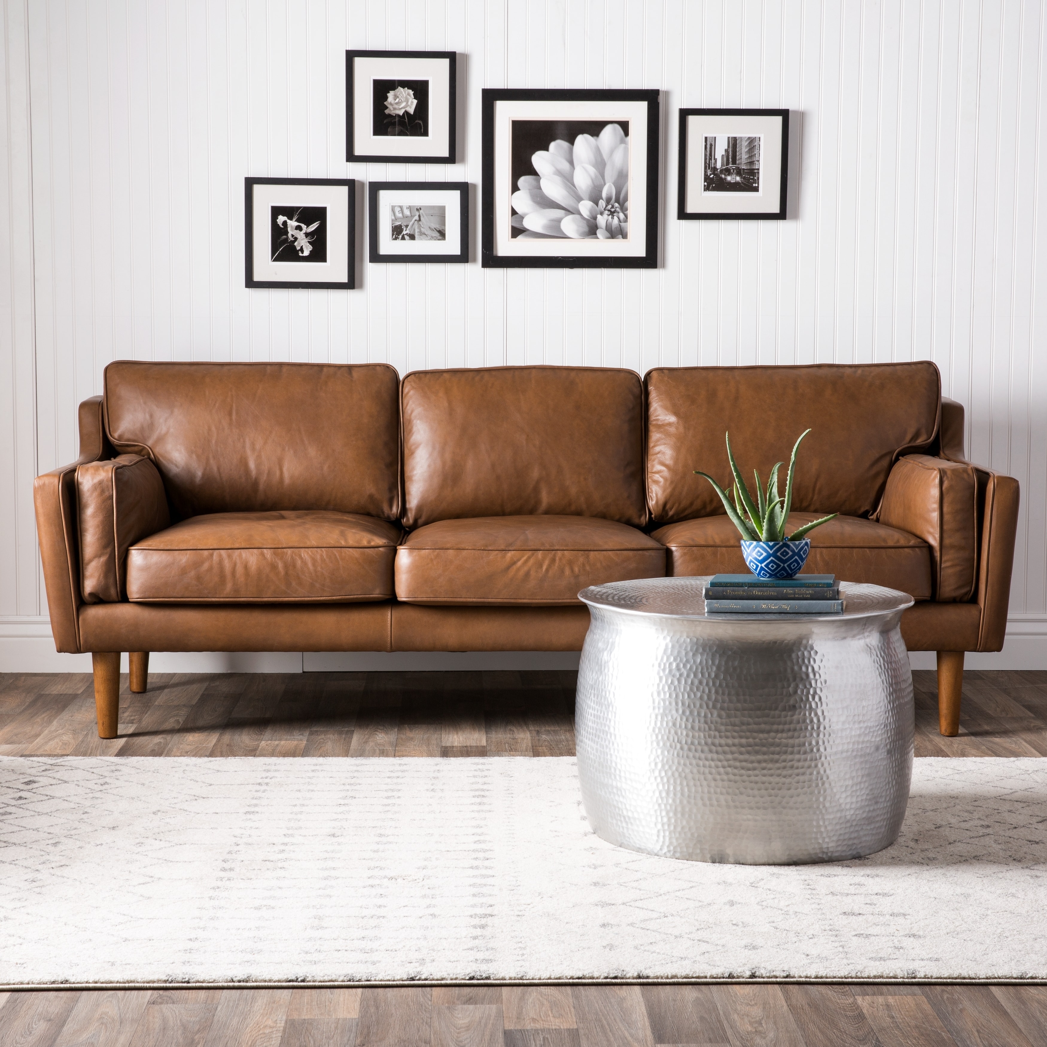 brown leather sofa shop jasper laine beatnik oxford leather tan sofa - free shipping today IUURWJP