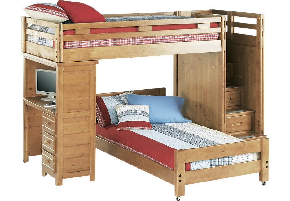 Bunk Beds Creekside Taffy Twin / Twin Step Bunk Bed with Desk TILDLVK