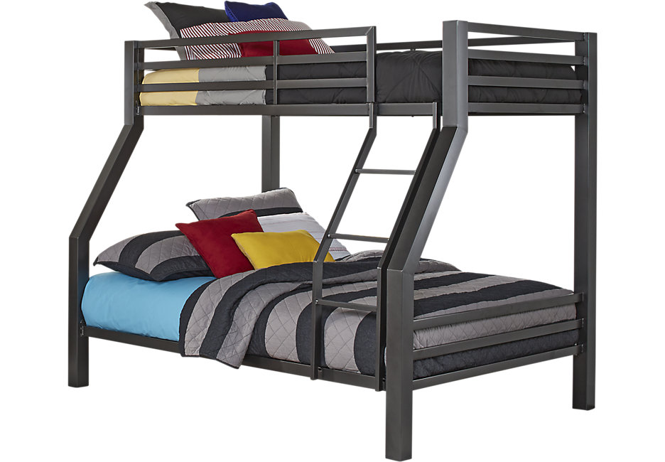Bunk beds xander gray double bunk bed - metal beds HEIOPIA