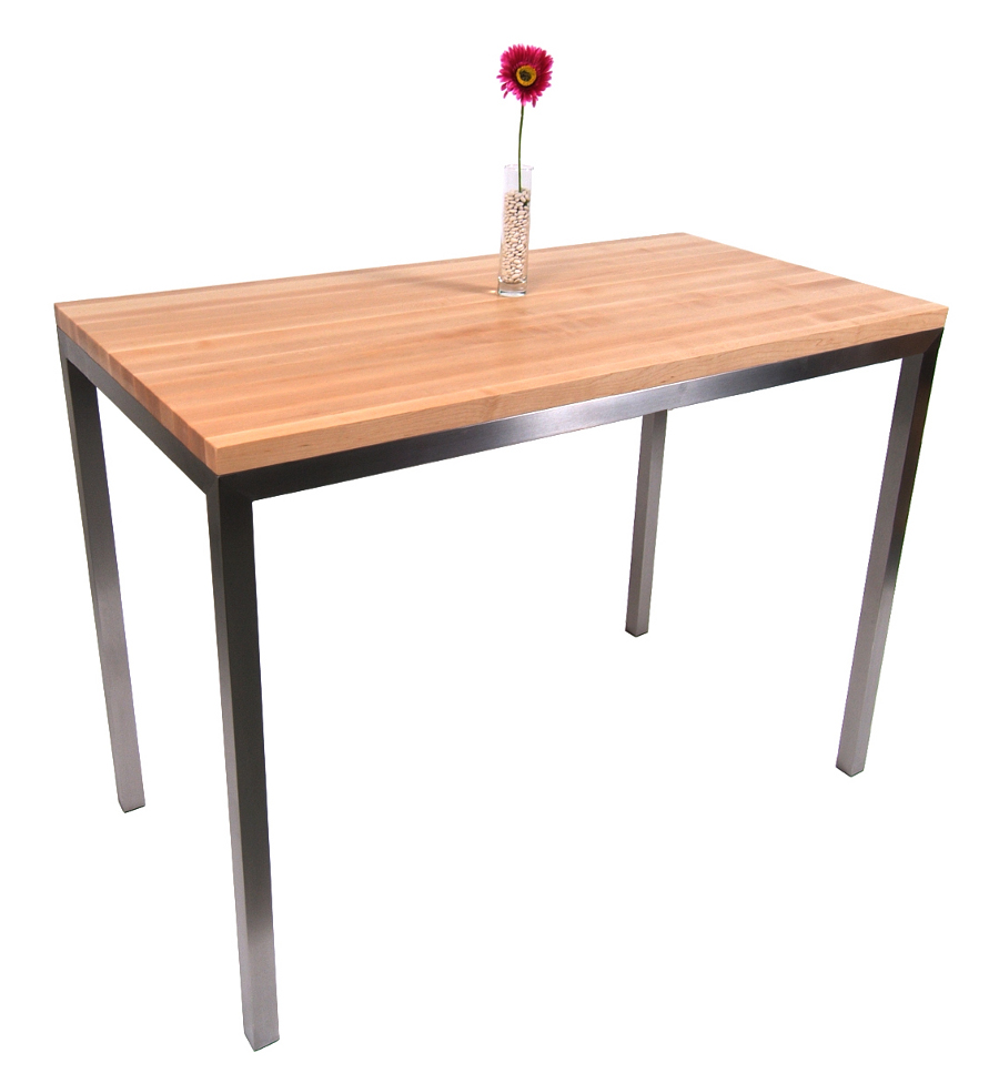 stainless steel butcher block table boos maple & metropolitan center table - 48 CDHKEVO