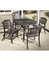 Cast aluminum garden furniture Westbury cast aluminum dining set with round dining table and 4 stackable WBLWZYK