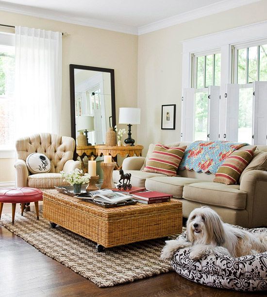 Living room by style |  Casual living room, vintage dining room.