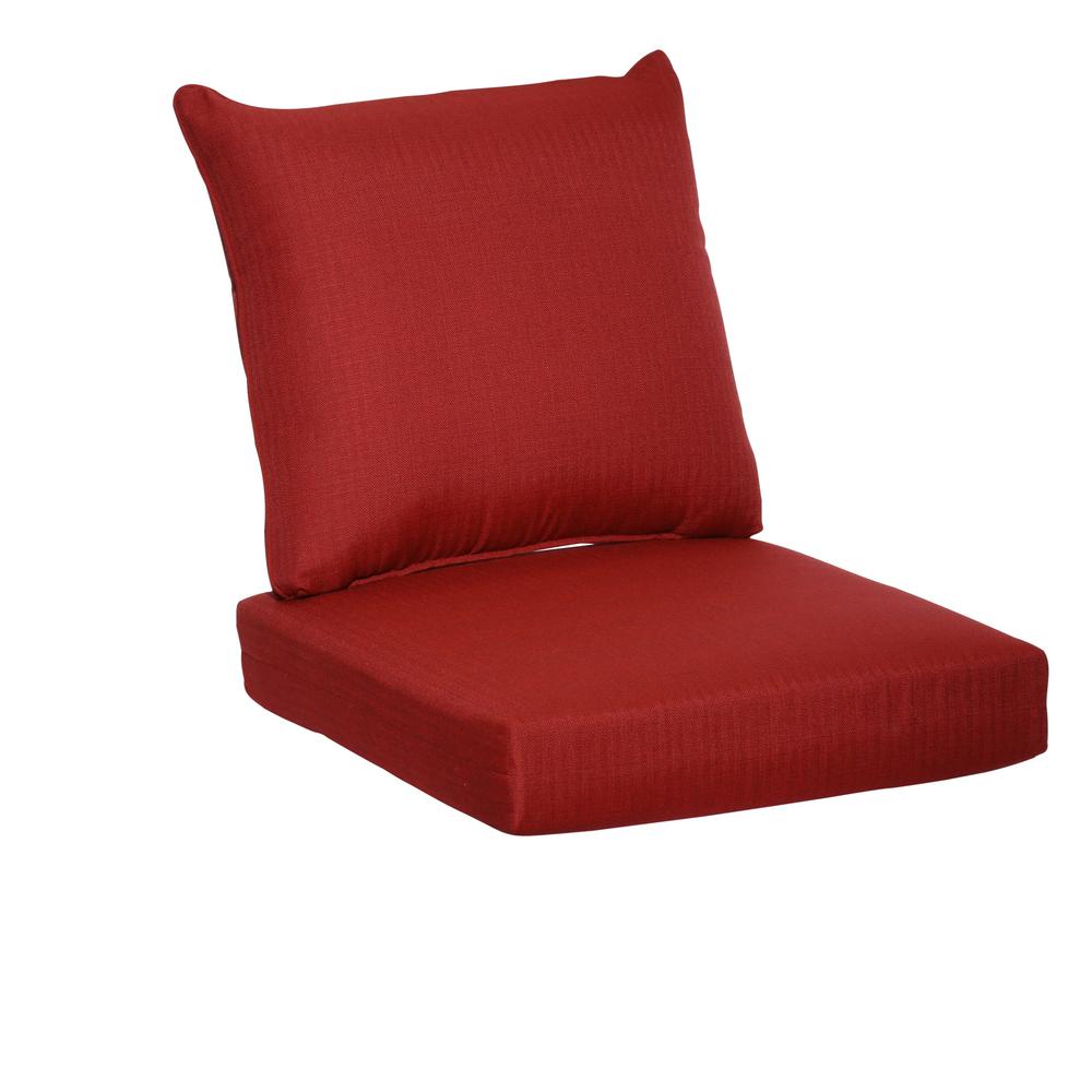 Chair cushion Hampton Bay 25 x 24 outdoor lounge chair cushion in standard chili LWZBWLX
