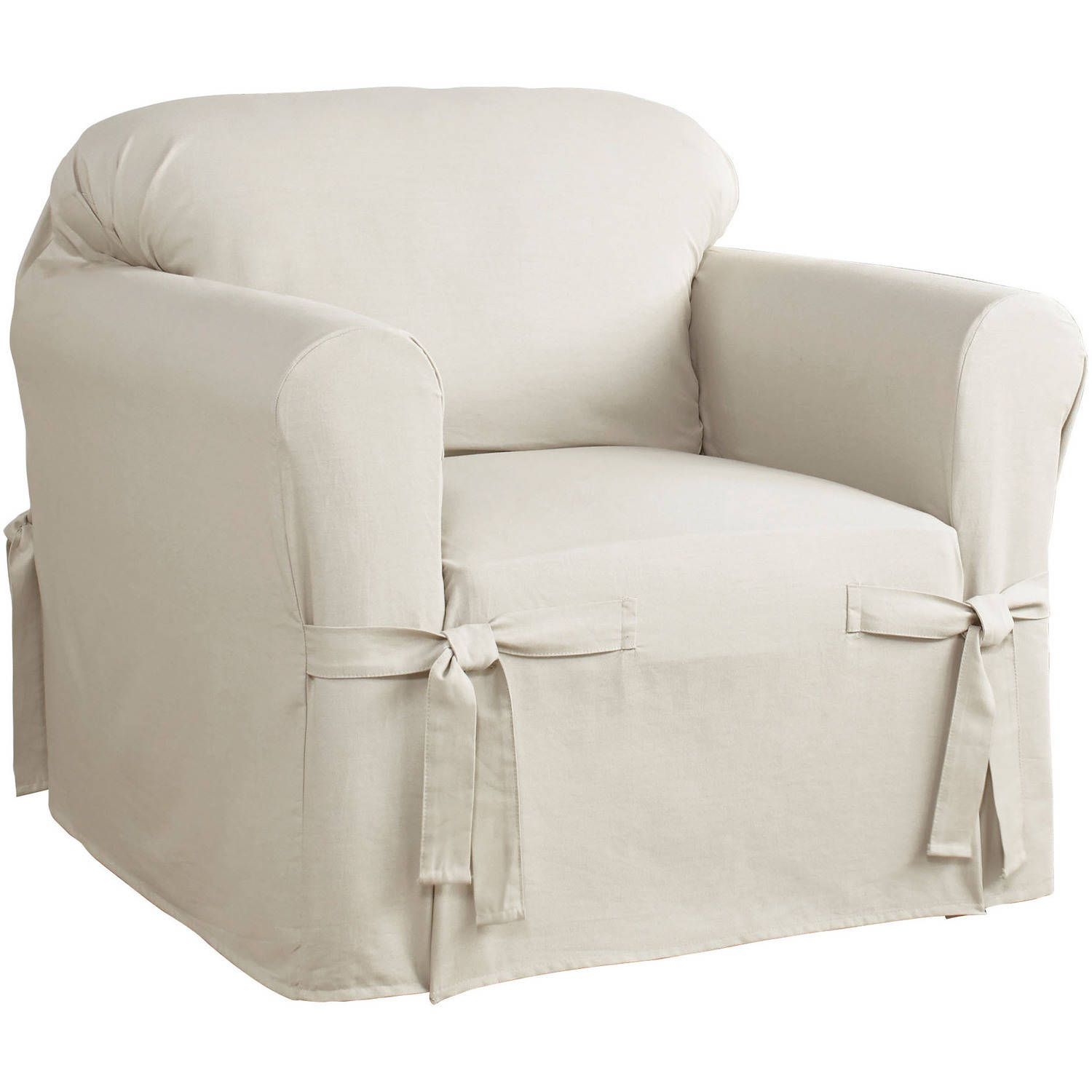 Chair covers Serta Relaxed Fit cotton duck furniture cover, chair 1-piece box cushion NOFZYMY