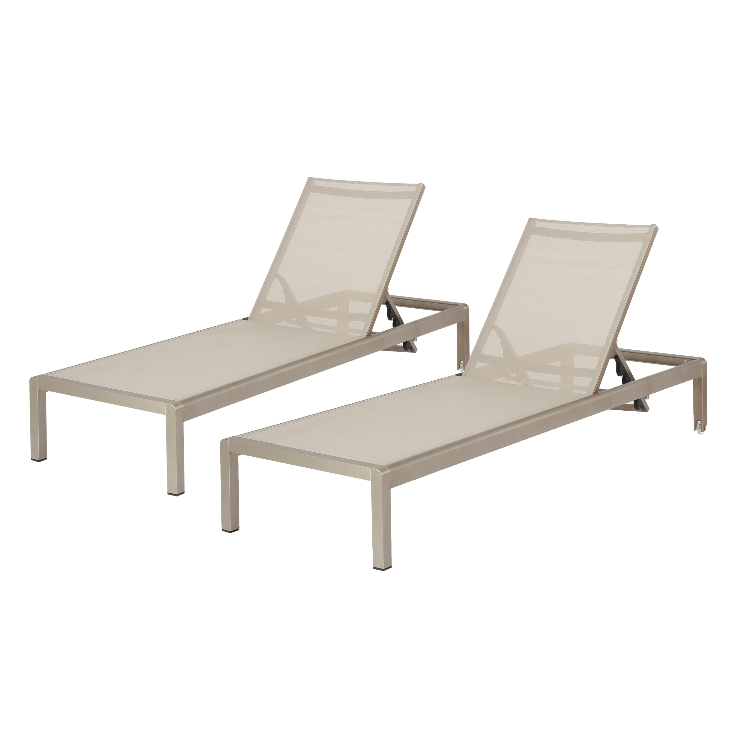 Chaise longue outdoor noble house gray outdoor mesh chaise longue (set of 2) EMPQVLI
