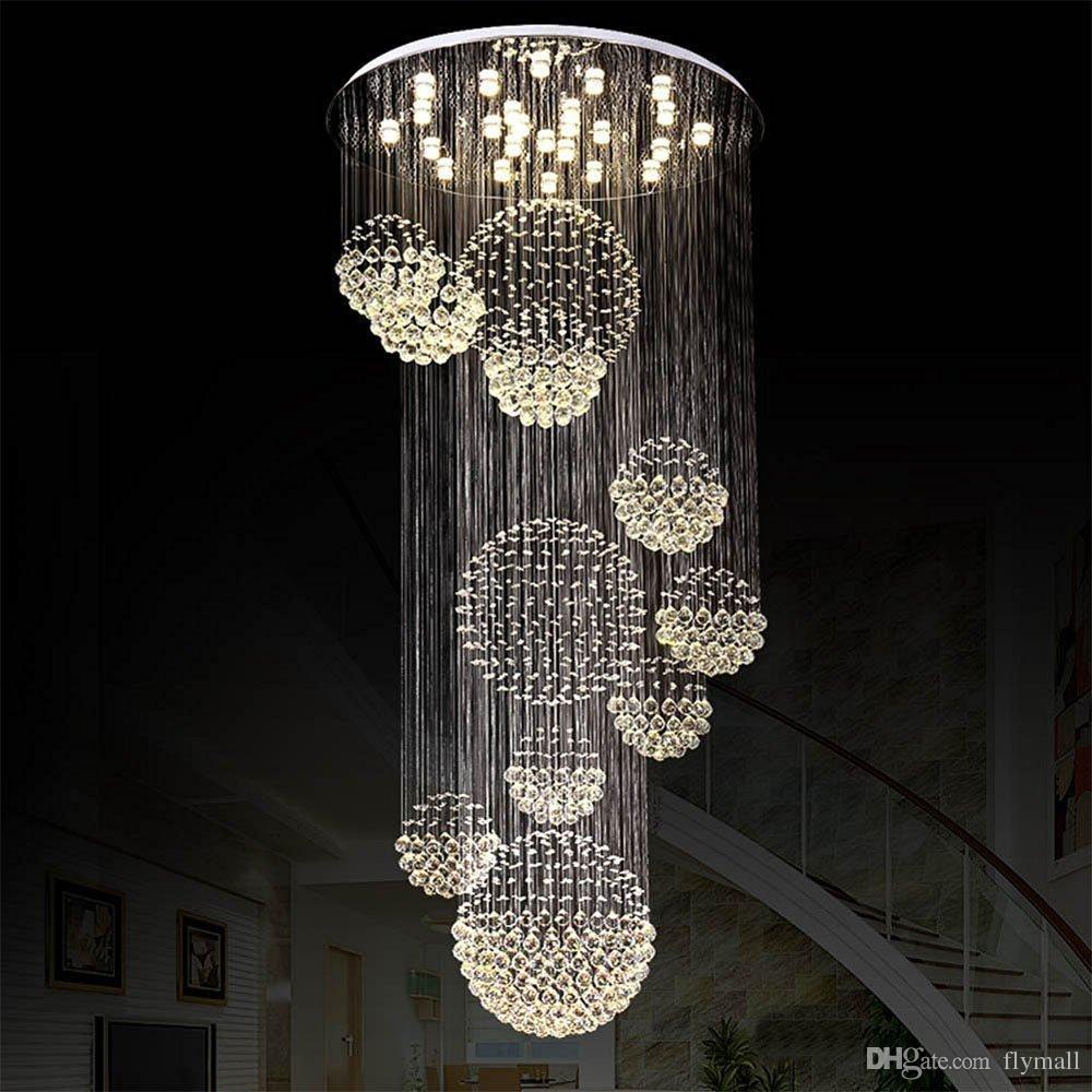 Chandelier lighting modern chandelier large crystal lamp for lobby stairs stairs foyer EZFGIUN