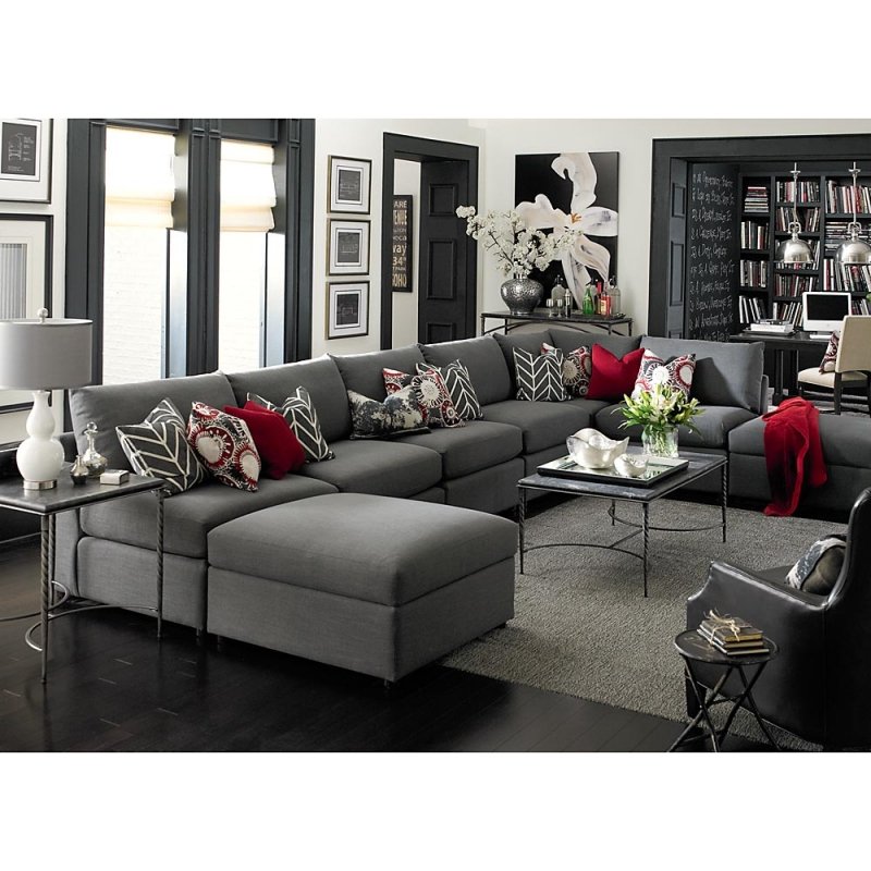 anthracite gray sectional sofa TSEQYVO
