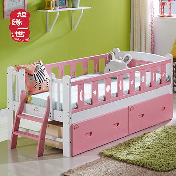 Children's beds Princess single children's beds pink and white Children's beds for children's furniture JQJQAIE
