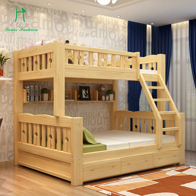 Children's beds solid wood bunk bed children's bed wooden bed upper and lower level FVTGIPV
