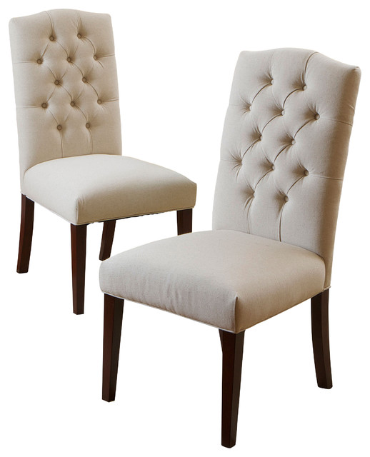 clark dining chairs, set of 2, natural linen ASZCTMI
