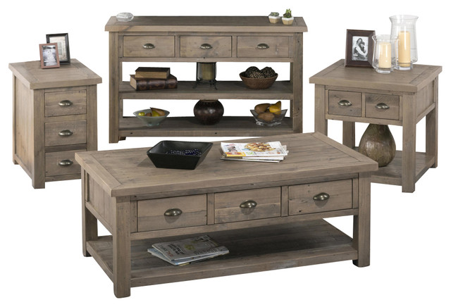 Coffee table sets jofran 940-1 4-piece coffee table set made from recycled pine JKRWUAJ