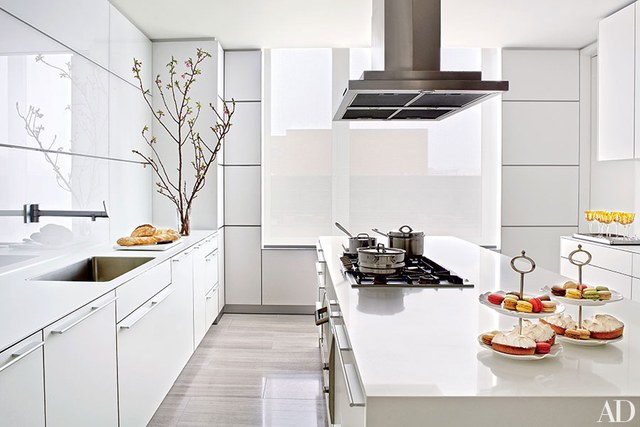 modern kitchen design glossy white finishes PRNTLYM