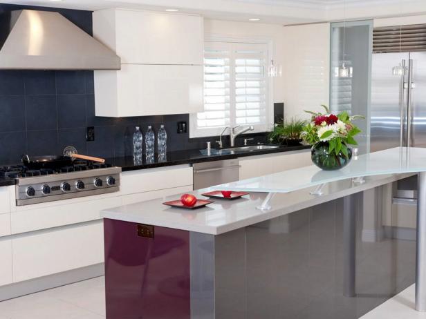 modern kitchen design modern kitchen with black tile back wall IJYJCBE