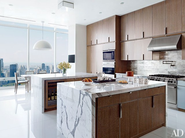 modern kitchen design smooth stone and fine wood EDXCYSJ