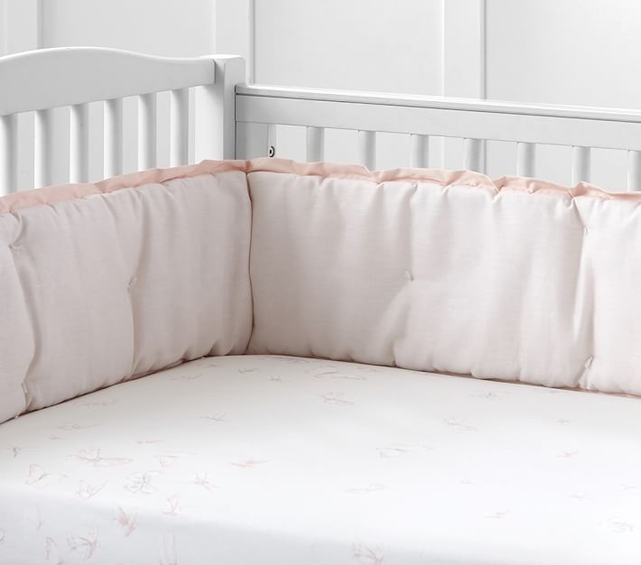Bedsheet Monique Lhuillier Essential Butterfly Satin Crib Fitted Sheet |  JOIKETM pottery barn
