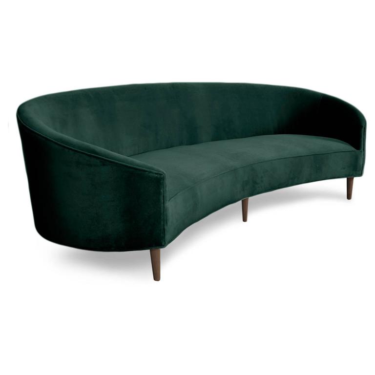 curved sofa with classically clear lines and sharp curves comes this Art Deco sofa.  FIZRYNO