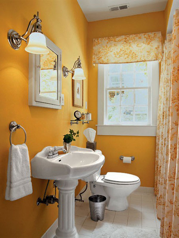 Design ideas for small bathrooms compact yellow bathroom furniture KEYZLIR