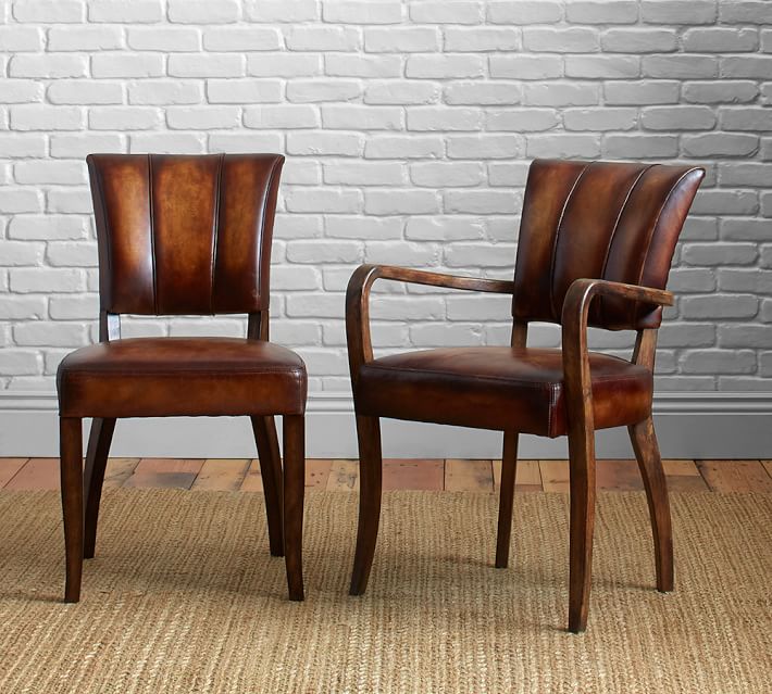Dining Chairs Elliot Leather Dining Chair |  Pottery barn GFGCRRM