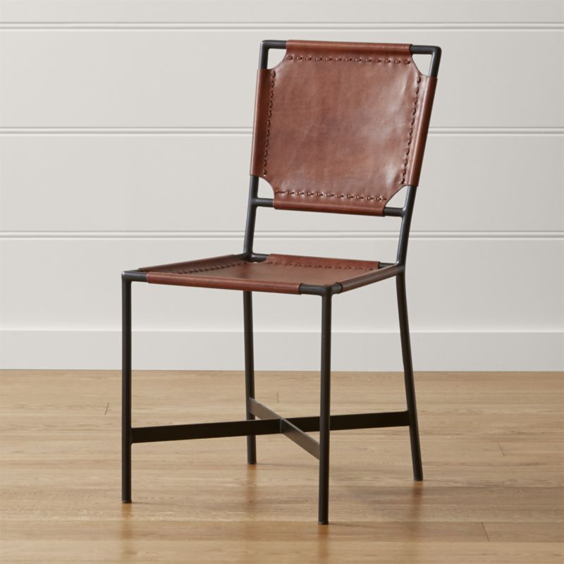 Dining Chairs Laredo Brown Leather Dining Chair + Reviews |  Box and barrel FRCEYAW