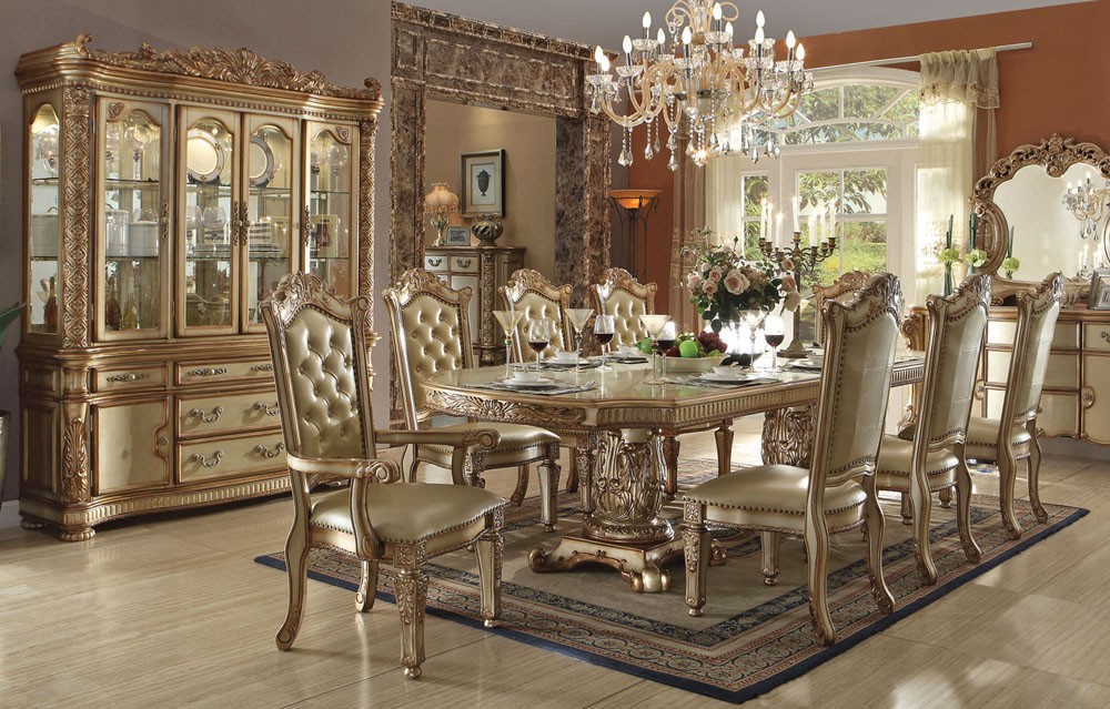 Dining Room Furniture Sets Vendome Gold Formal Dining Table Set UXGSMPN