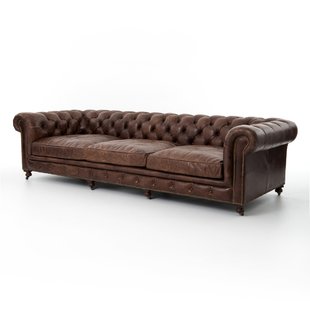 Used-look leather sofa Greenwood Village Chesterfield sofa with cigar BIVAMNB