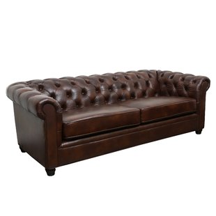 Leather sofa in used look Harlem leather Chesterfield sofa ZDQKCVB