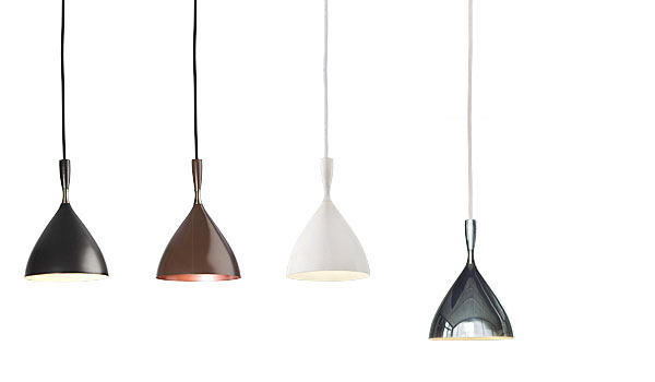 dokka, hanging lamps in four colors by birger dahl / northern light.  RHXAWTT