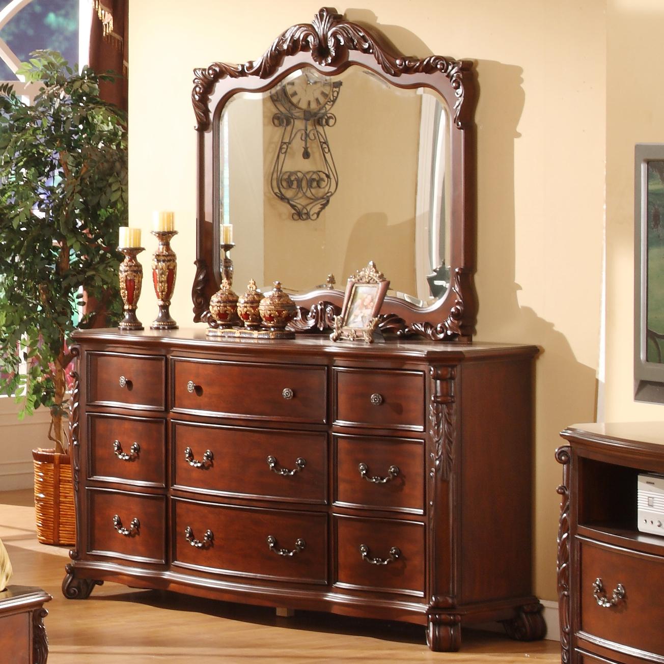 Dresser with mirror Lifestyle Frenchy dresser and mirror set - item number: c9642a-040-9dch + OUVEKUK