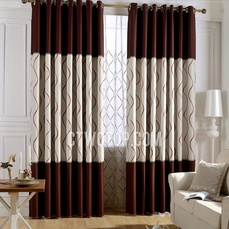 elegant blackout red coffee modern curtains and drapes VGQAIBF