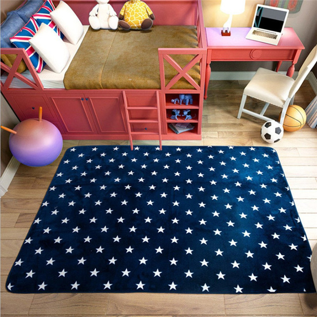 Fadfay navy blue modern children's rugs non-slip children's room large living room JEWDDFH