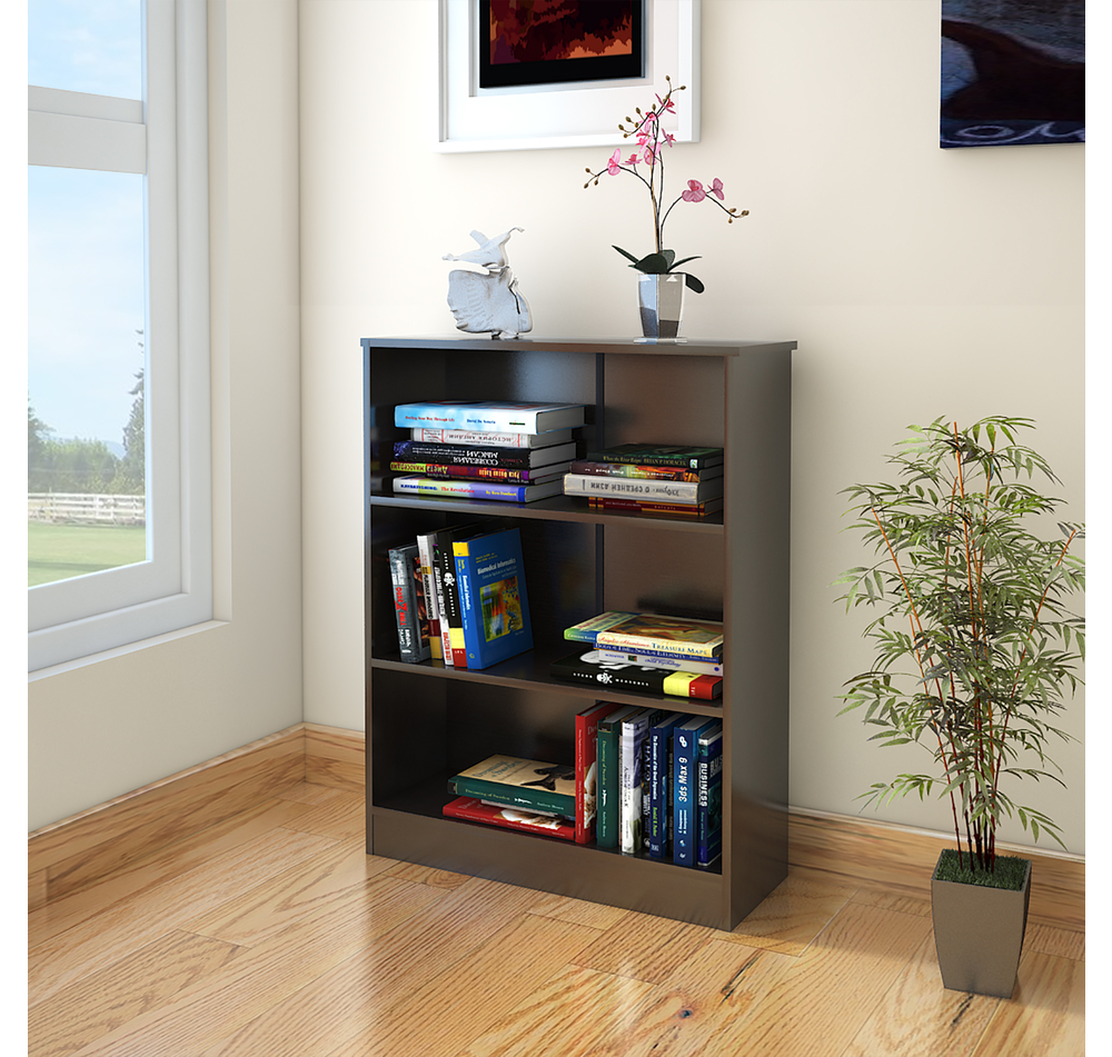 Fame 3-tier small bookcase - @home by nilkamal, black oak DNOMVUW