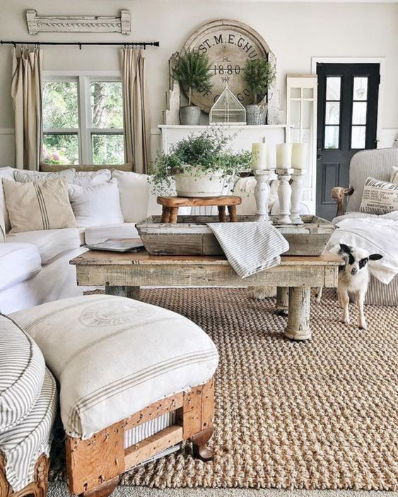 22 simple and elegant rustic farmhouse living room decor ideas