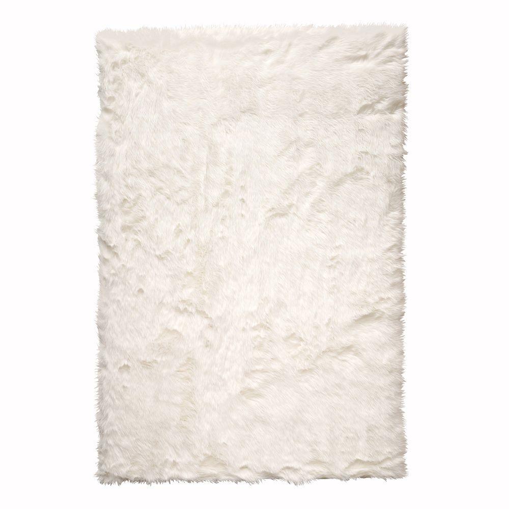 Sheepskin imitation rug Home decorator collection Sheepskin imitation white 5 ft. X 2.4 ft. Area BEKIQSK