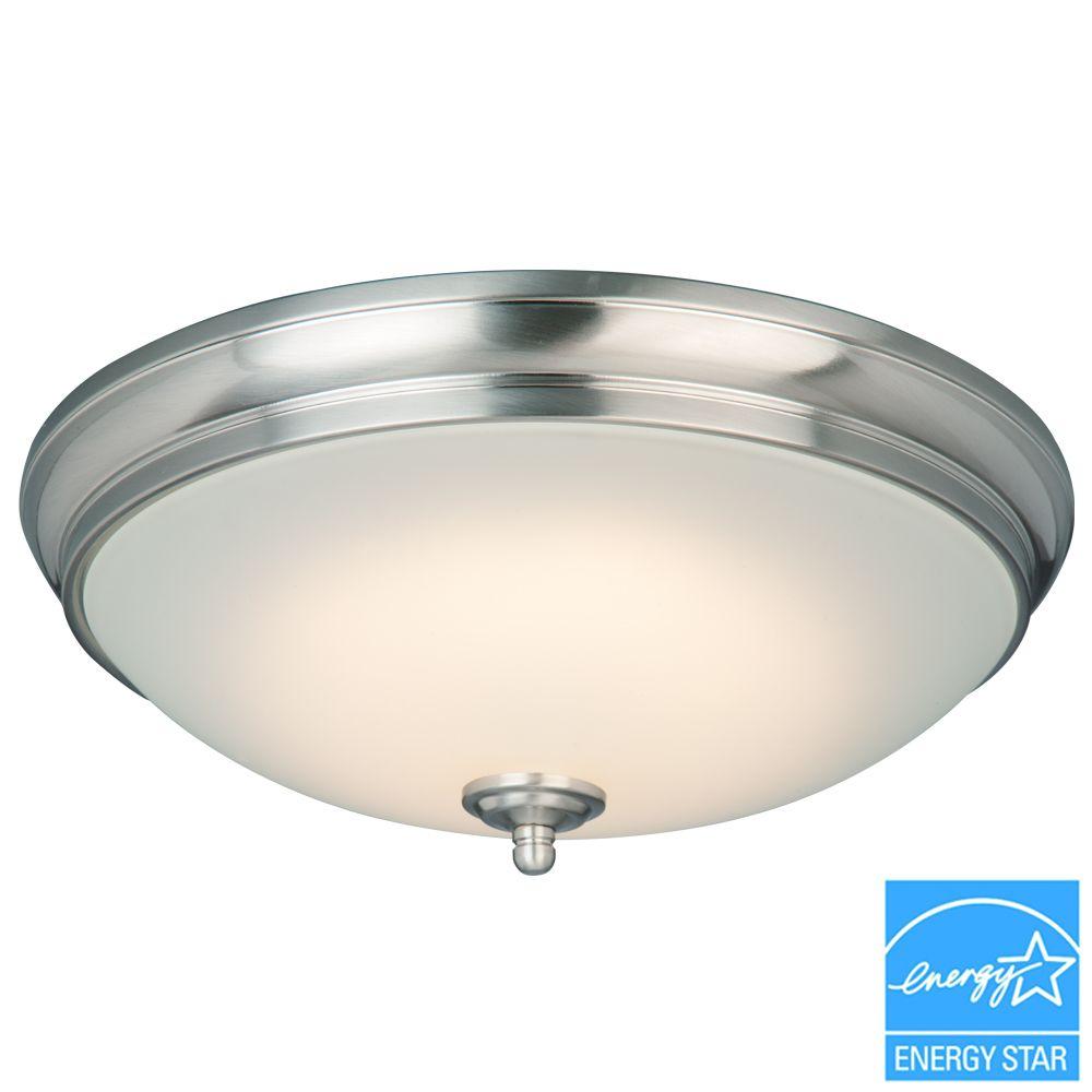 Recessed lighting 60 watt equivalent brushed nickel integrated LED recessed luminaire with white LMLXKEA