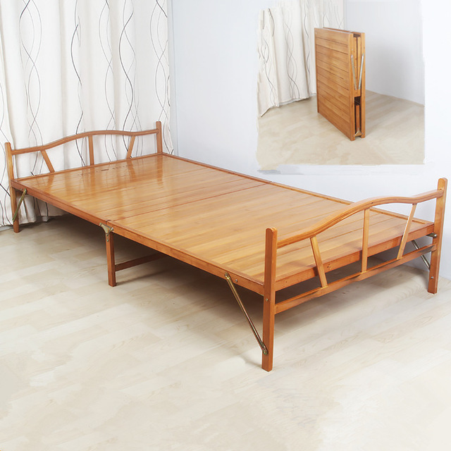 Folding beds 1.0x1.9cm modern folding bed indoor bamboo furniture single folding bed for MAUPRF