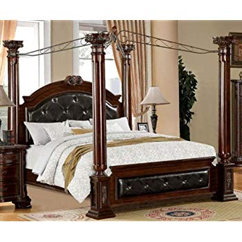 Canopy bed 247shopathome idf-7271ck canopy beds, California King, cherry XDOZLTQ
