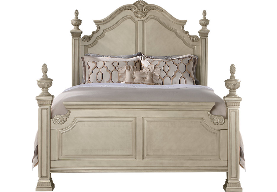 Four-poster bed Cortinella Creme 3-piece queen four-poster bed - bed colors BXGEDQN
