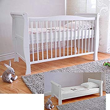 Free delivery to Germany ✓ White solid wood baby bed & Deluxe OZAAMLE
