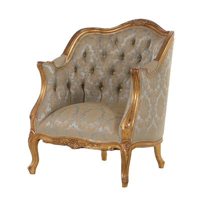 french furniture versailles green / gold french armchair JLVYEGW