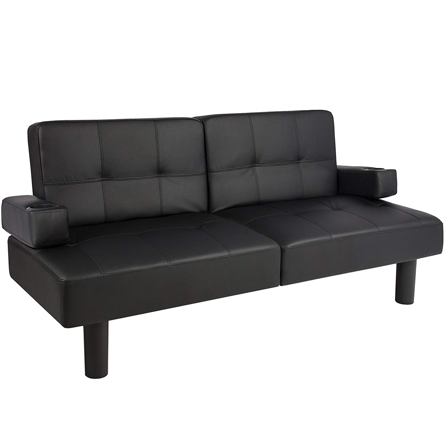 futon couch amazon.com: best selection products leather faux foldable futon lounge convertible RFFFTGB