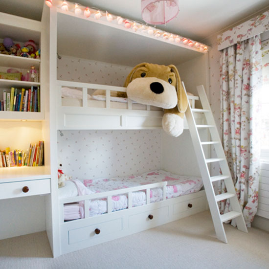 Girls bedroom idea girlsu0027 room bunk beds with large stuffed animal RCRDNYK