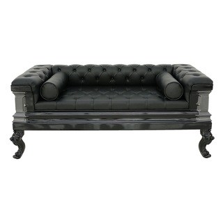 Gothic inspired black leather sofa NJZPCYD