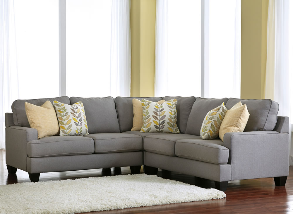 gray sectional sofa 3-part gray fabric sofa-bed ashley NBZFNKB