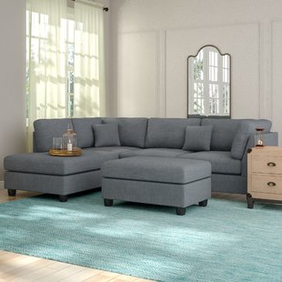 gray sectional sofa hemphill reversible sofa with ottoman DHEXYQTQ