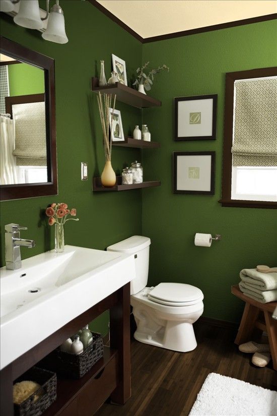 Dark green bathroom ideas - http://ndiho.com/dark-green-bathroom.
