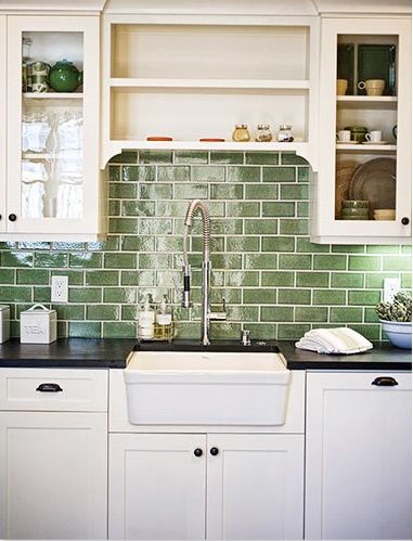 Backsplash made from recycled materials http://www.kitchens.com.