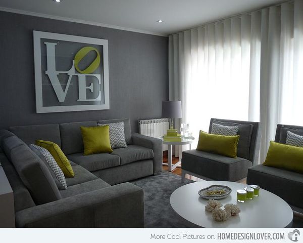 15 beautiful gray and green living rooms |  Home design lovers |  Life.